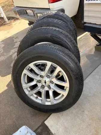 Chevy Silverado set rims and tires size 265-65 -18 for sale