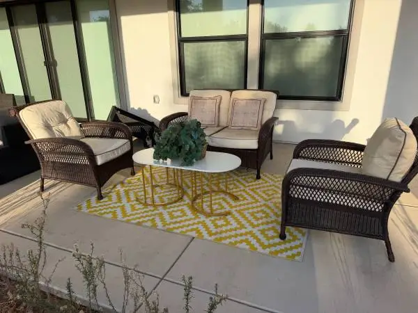 Five piece outdoor wicker Patio set