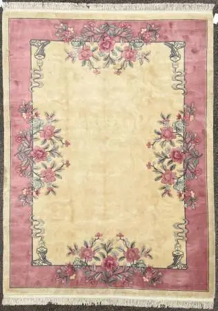 AUBUSSON HAND KNOTTED RUG, 9.0 x 12.0
