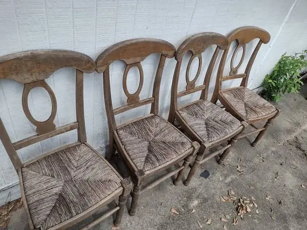 Wooden Straw Chairs
