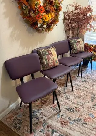 Four NEW Mid Century Modern Style Wine Dining Chairs