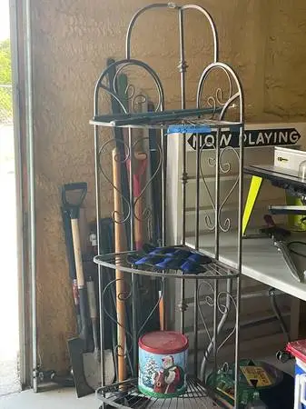 metal corner plant shelf