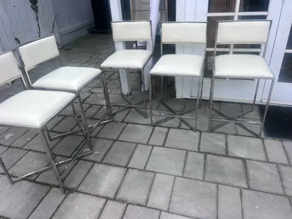 Stainless steel Counter bar Stools white by Williams Sonoma Furniture