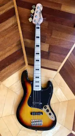 NEW Vintage VJ75 ReIssued Maple Fingerboard Bass Guitar ~ 5-String ~ S