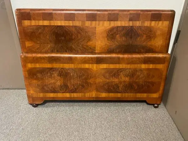 Art Deco Waterfall - Full Size Bed . Very Good Vintage Condition - Delivery Avai