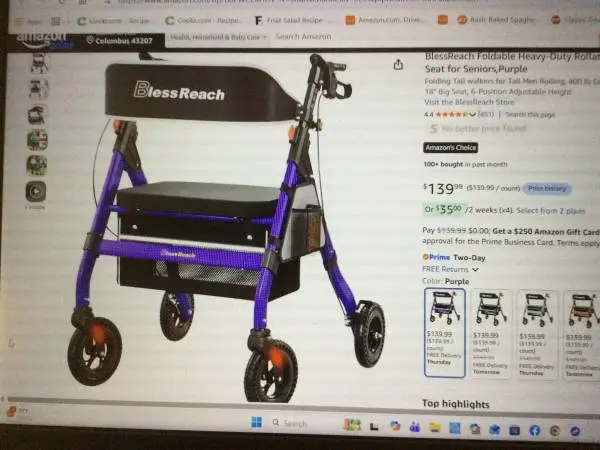 Bless Reach Foldable Heavy-Duty Rollator Walker