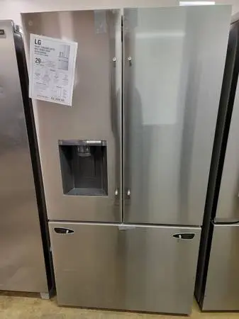 LG 36 in Wide Counter Depth MAX 25.5 Cu Ft French Door Smart Refrigerator with D