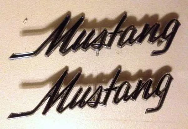 (2) Ford Mustang Script Fender Emblems - ORIGINAL 1967-1968-1969-1970