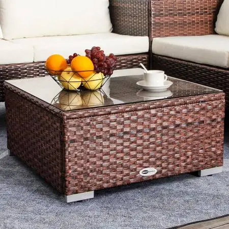 Wicker style coffee table