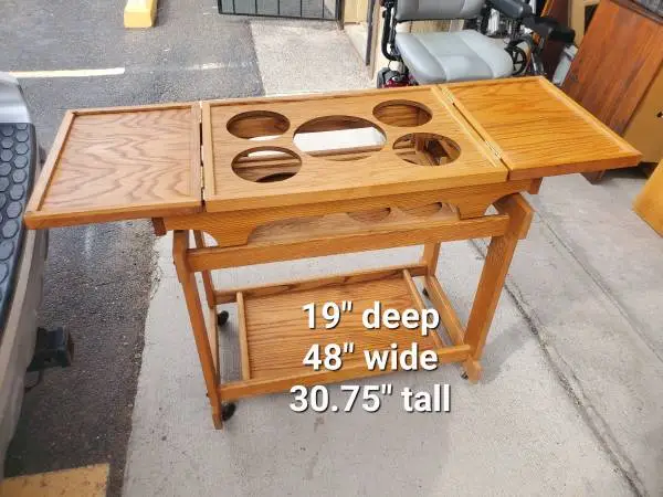 Vintage oak serving cart