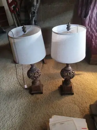 lamps 2, nice, new shades, LED,  $30 or make offer