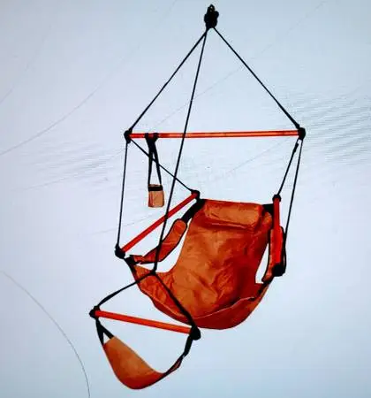 NEW Hanging Hammock Chair, w/ Footrest, Tan