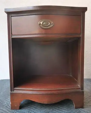 100-Year-Old Dixie Furniture Brand Mahogany & Walnut Wood Nightstand