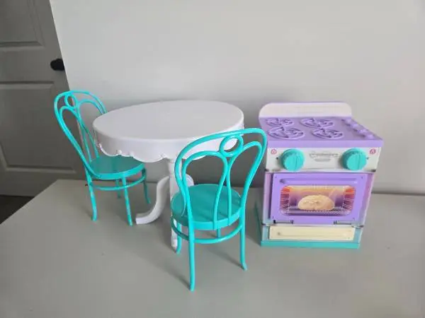Cookeez Makery Lil Bakez Oven with Table and 2 Chairs Toy for Barbies