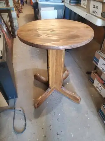 Small solid wood pub table