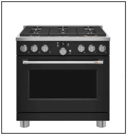 Café 36 Freestanding Dual Fuel True Convection Range Matte Black