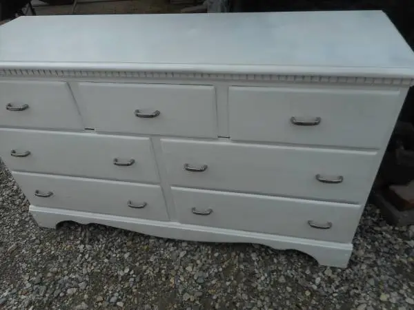 Long 7 Drawer White Dresser All Wood