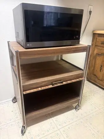 Microwave and Cart