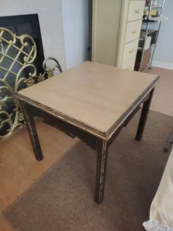 Simple Two-Tone Rectangular Wooden Side Table