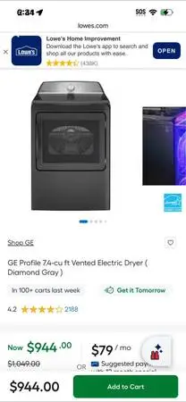 GE profile washer and dryer set