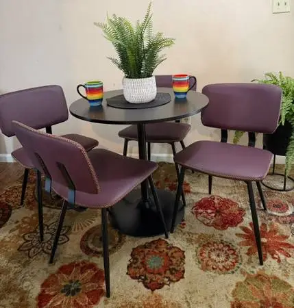 Apartment Size Table and four NEW Wine Dining Chairs