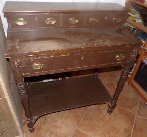 Vintage Fold Out Writing Desk - Solid build and 4 drawers