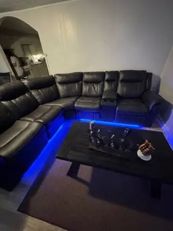 Large couch with table set