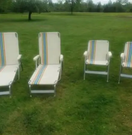Vintage lawn chairs and recliners