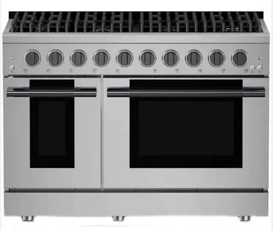 HAUSLANE Stainless Slide-In Double Oven Gas Range