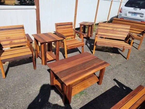 Outdoor cedar patio furniture 3pcs set starting at