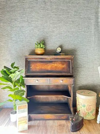 Antique rustic drop-down desk ,custom painted