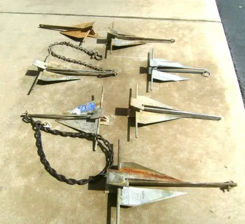 Assorted ANCHORS..... 6 - 12 Lbs, some with chain... prices $15 to