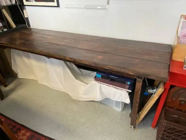 Beautiful heavyweight industrial table...great for shop or cafe!