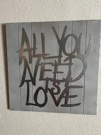 All you need is love sign picture home decor 22”