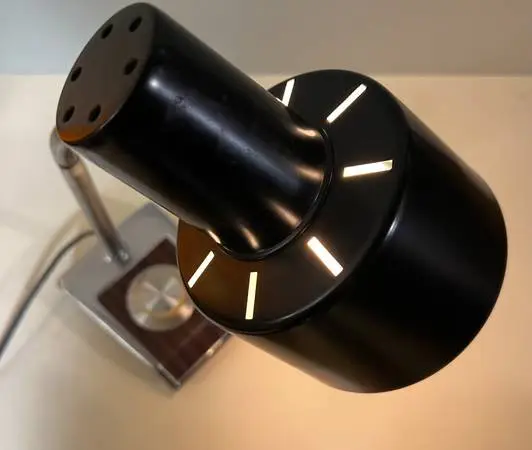 Vintage 1980s MCM Adjustable Gooseneck Desk Lamp w/ Dimmer Knob