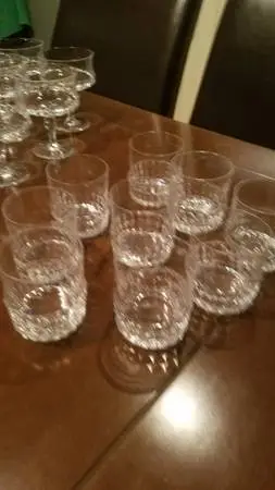 crystal champagne/water/whisky set