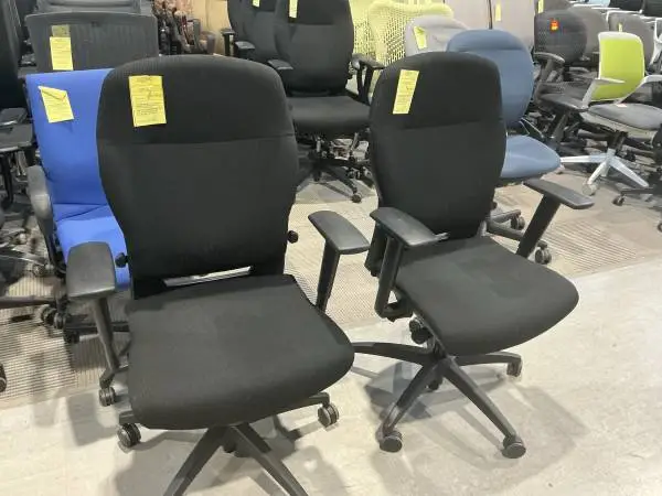 Executive High Back Office Chair by Teknion Savera in Black Fabric