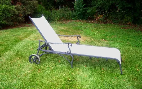 CHAISE LOUNGE CHAIR Patio Lawn Sun Pool Furniture Seat Metal Frame
