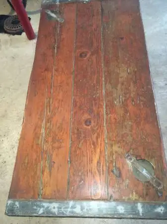 Gorgeous Antique Repurposed Large Wood Ship Hatch Table