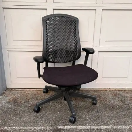 Herman Miller Celle Chair. black frame seat, Swirl