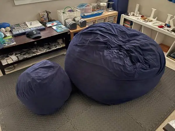 40 Navy Blue Bean Bag and Ottoman
