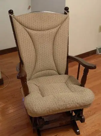 Vintage Rocking Chair. Cushioned Rocker