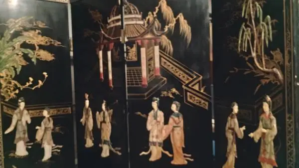 RARE Antique Vintage 4 panel Asian Room divider