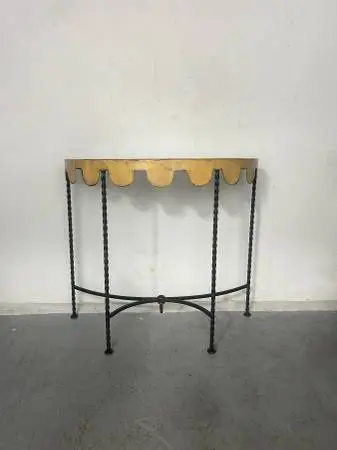 Vintage Scalloped Metal Console