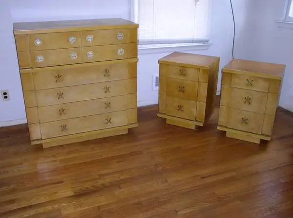 KENT COFFEY MCM Bedroom Furniture 2 Dressers - 2 Nightstands & Mirror