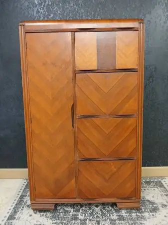 Stunning Vintage Art Deco Wardrobe Dresser