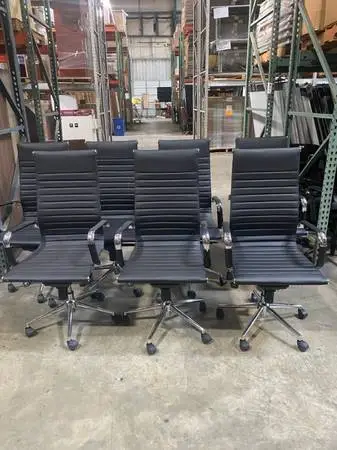 Black Eames Style Office Chairs- 8 Available