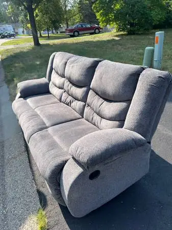 Signature grey reclining sofa