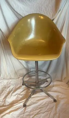 Vintage 1960s COSCO Fiberglass Swivel Counter Stool Chair Mid Century