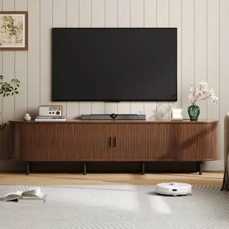 87inch Jalonda Modern Wood TV Stand with Storage and Shelves, up to 95inch TV